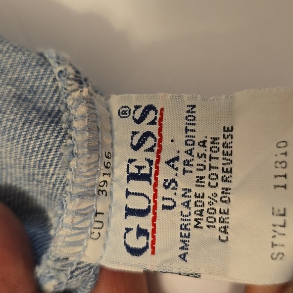 Vintage Guess Jeans American Tradition Blue Denim Vest XL - Picture 11 of 11